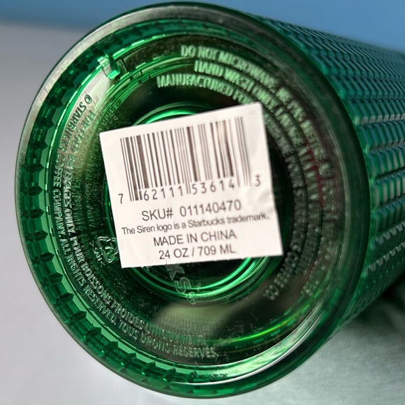 Starbucks Spring 2023 green & pink grid cold cup - Picture 4 of 4